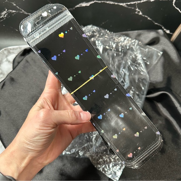 Holographic Heart Mylar Zip Bags, 50pc - Picture 1 of 4